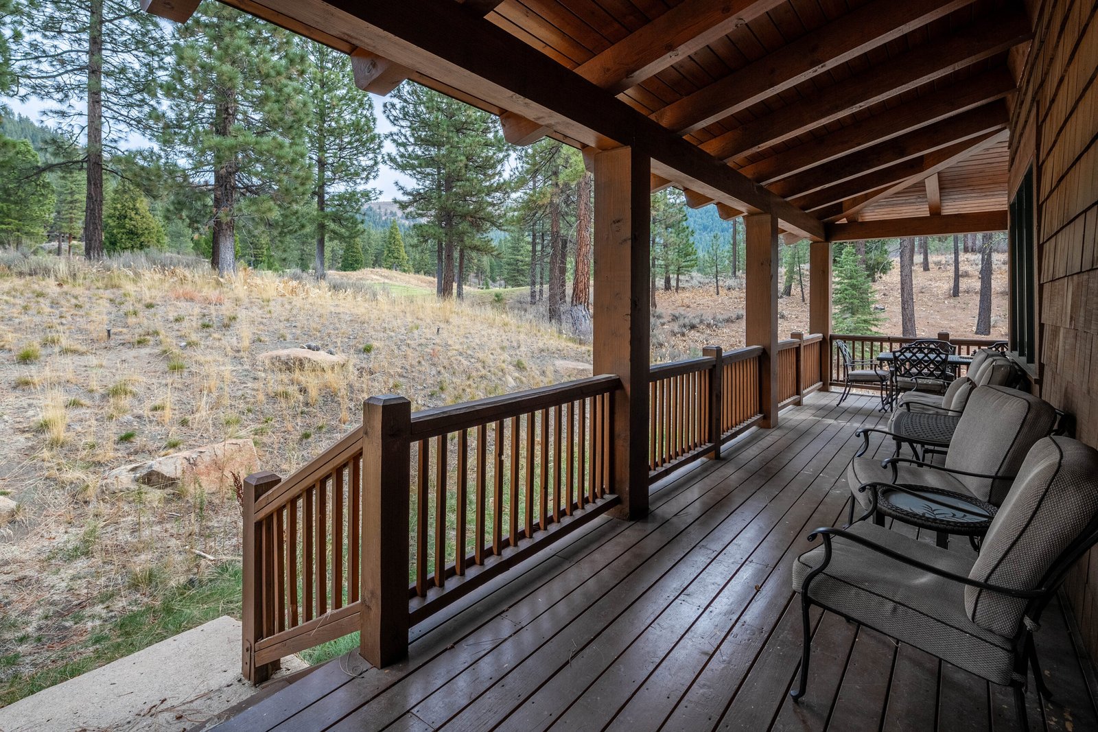 Back deck of vacation rental at Grizzly Ranch Golf Club