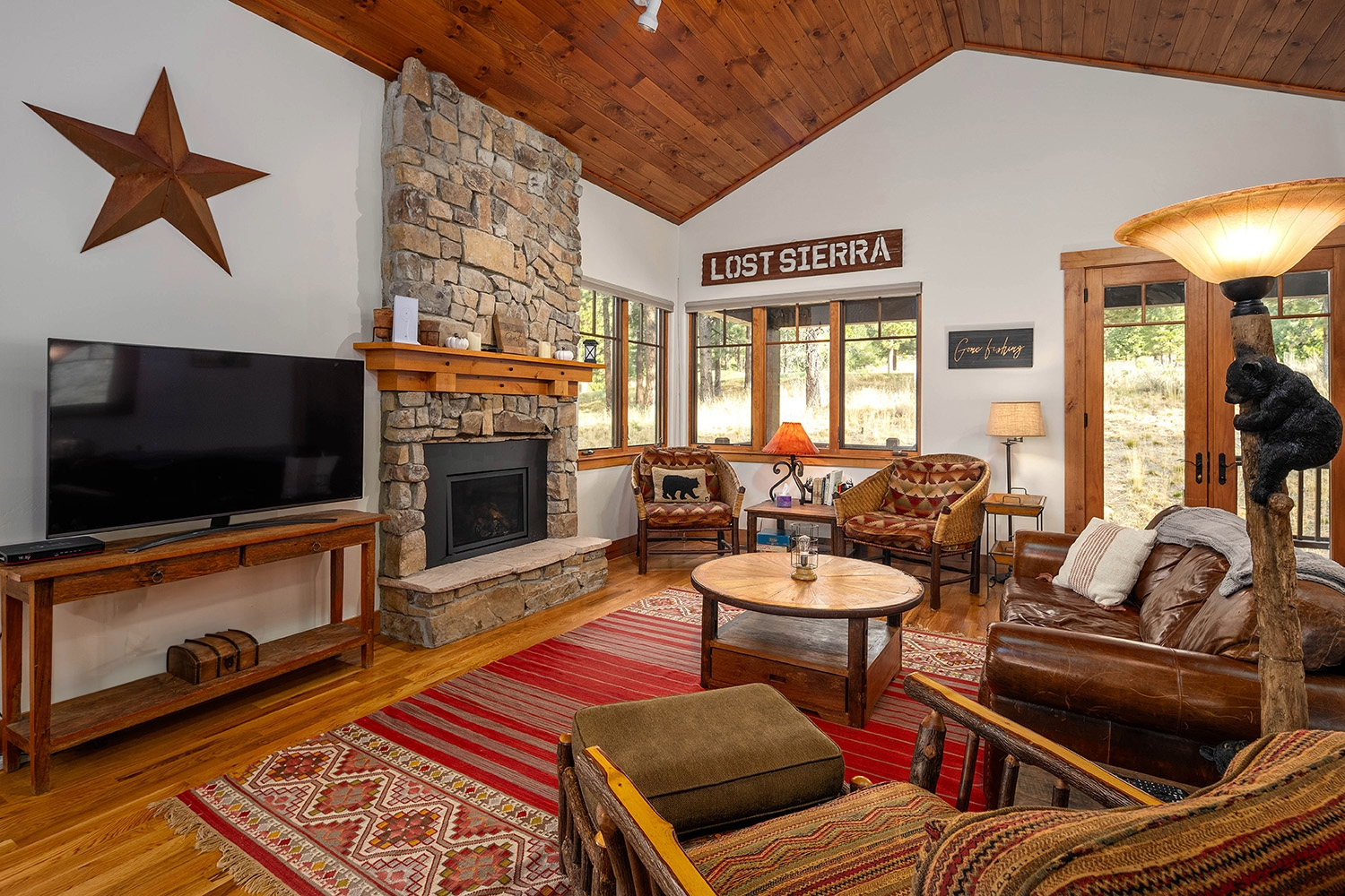 living area of vacation rental cabin at Grizzly Ranch Golf Club